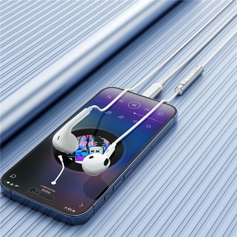Žičane slušalice USB-C Acefast L7 bijele slika 6