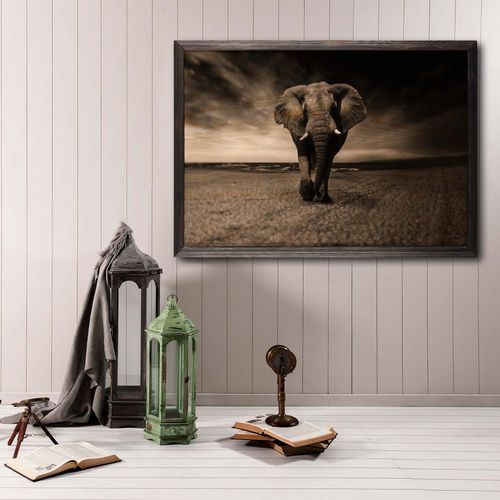 Wallity Drvena uokvirena slika, Strong Elephant XL slika 1