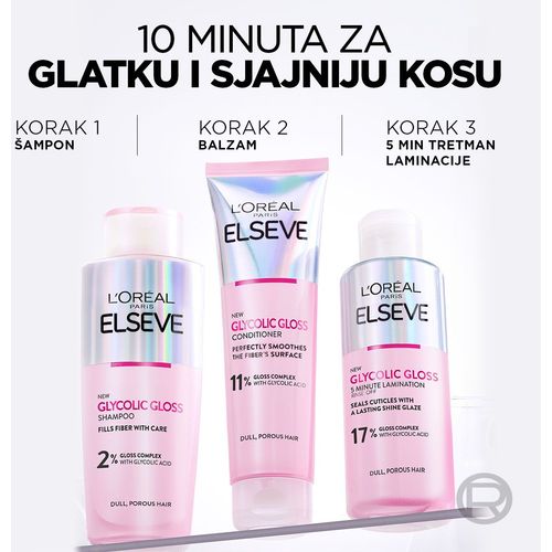 L'Oreal Paris Elseve Glycolic Gloss tretman laminacije 200 ml slika 6