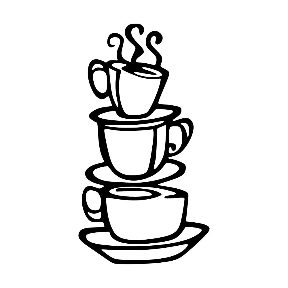 Decorative metal wall accessory Coffee, colour: black slika 3