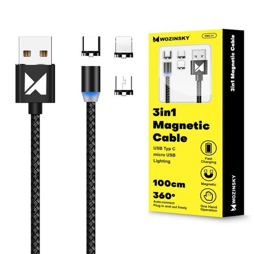 Magnetski kabel 3u1 USB / mikro USB / USB tip C / Lightning slika 5