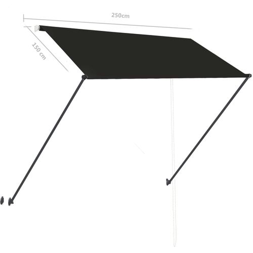 Tenda na uvlačenje s LED svjetlima 250 x 150 cm antracit slika 8