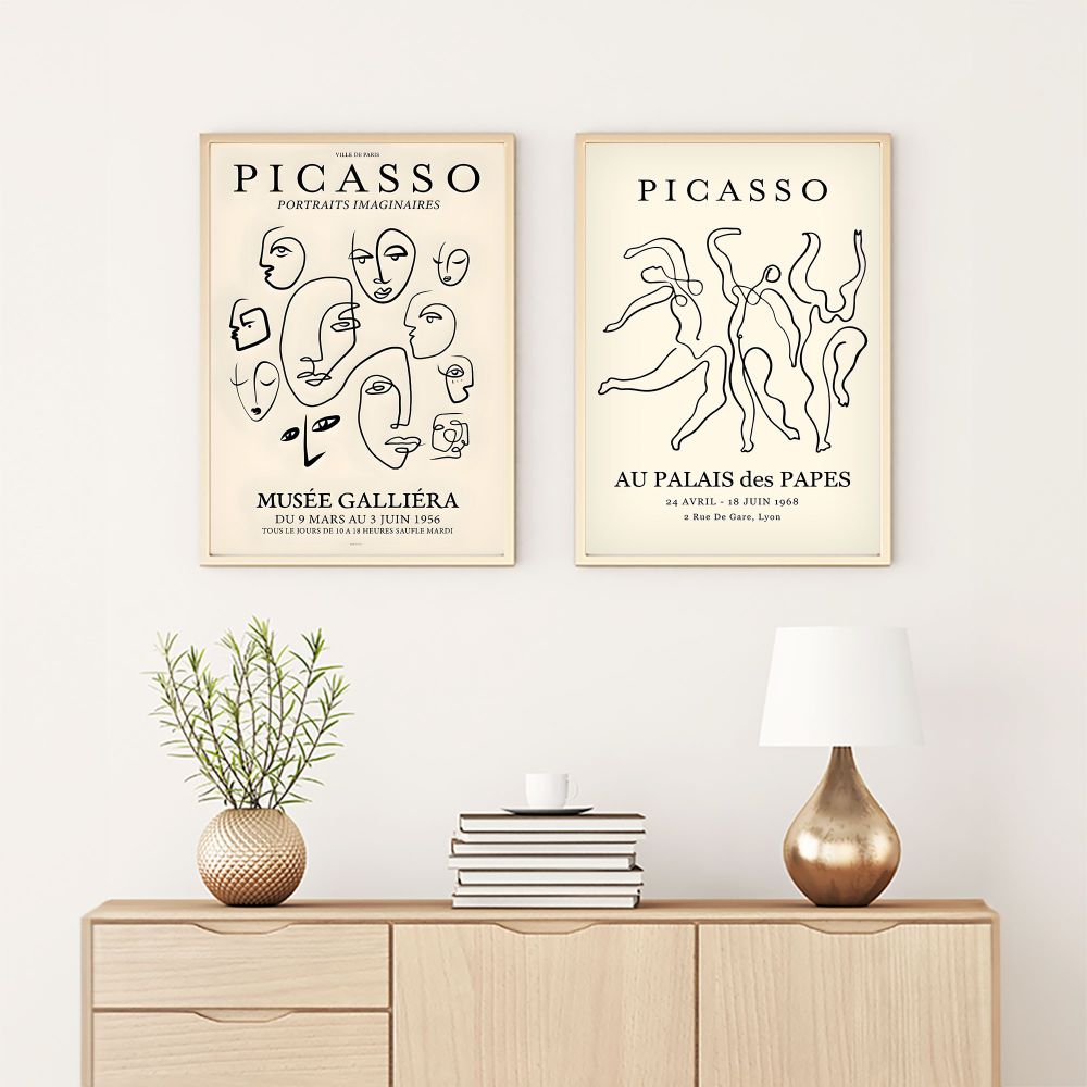 Huhu285 - Dekorativna Slika u Okviru od MDF-a, 50 x 70 cm, Višebojna (Set od 2 Komada) slika 1
