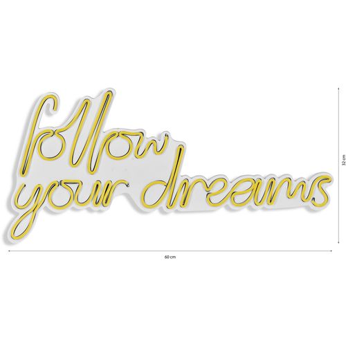 Wallity Ukrasna plastična LED rasvjeta, Follow Your Dreams - Yellow slika 8