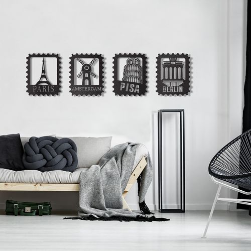 Paris Stamp Black Decorative Metal Wall Accessory slika 4