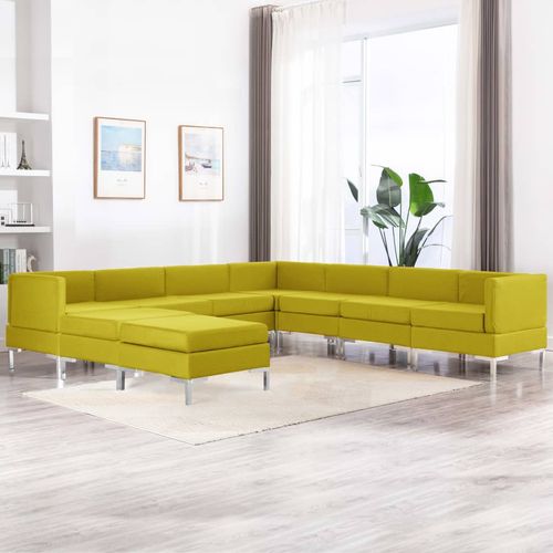 9-dijelni set sofa od tkanine žuti slika 25