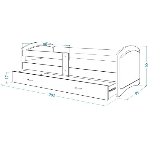 Dečiji tapacirani krevet MEGI - beli - 200x90cm slika 4