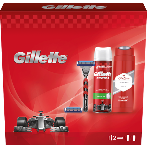 Gillette & Old Spice Poklon paket Mach3 Turbo + Pjena za brijanje + Gel za tuširanje slika 1