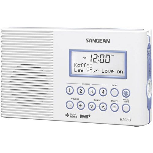 Sangean H-203D radio za kupaonicu DAB+ (1012), UKW (1014)   džepna svjetiljka, vodootporan bijela slika 1