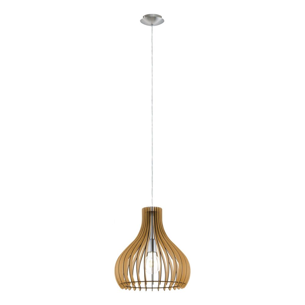 Eglo Tindori Visilica - E27, Promjer 380 mm, Nikl-Mat i Boja Drveta slika 1