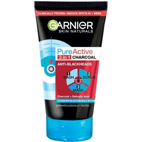 Garnier Pure Active 3u1 charcoal gel za čišćenje + piling + maska 150 ml slika 2