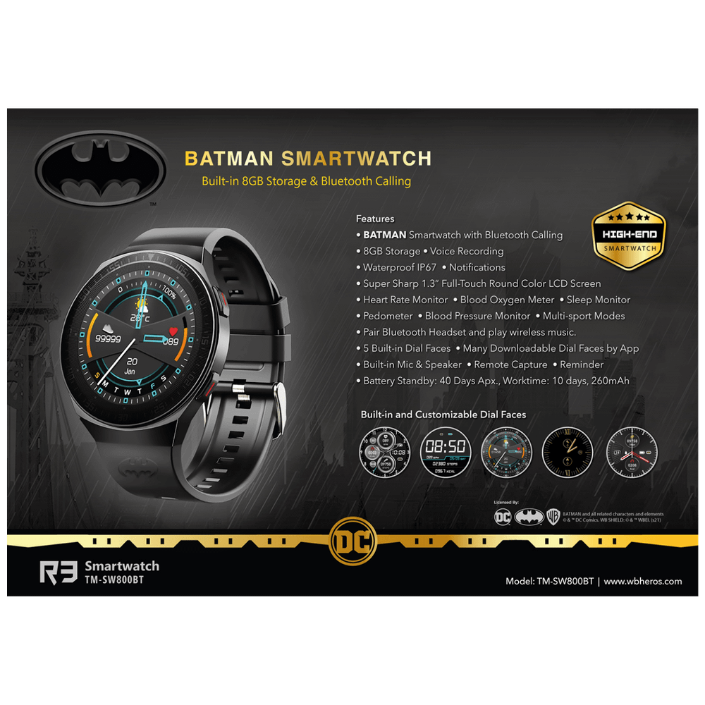 DC Pametni sat, Batman, 1.3" LCD, Bluetooth, IP67 - BATMAN Smartwatch slika 5