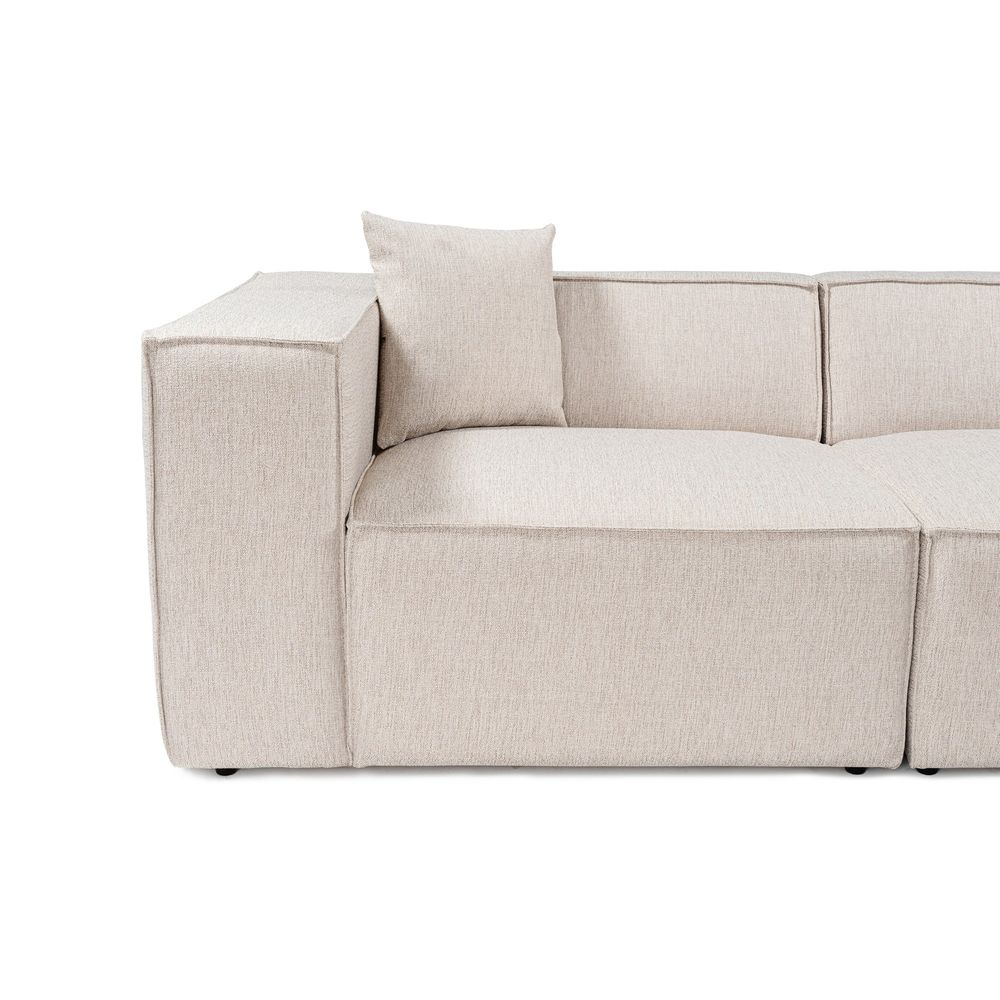 Lora (L1-O1-1R-POUFFE) - Svijetlosmeđa Ugaona Sofa slika 11
