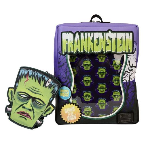 Loungefly Universal Monster Frankenstein Neon Mask Ruksak 28cm slika 3