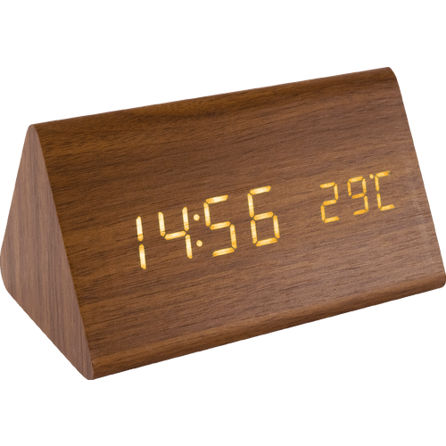home Sat sa alarmom i termometrom, drveno kućište - OC 05 slika 1