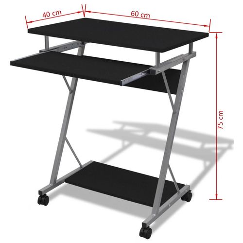 Crni računalni stol s policom na izvlačenje slika 14