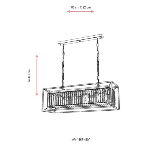 AV-1667-4EY Antiquation Chandelier slika 3