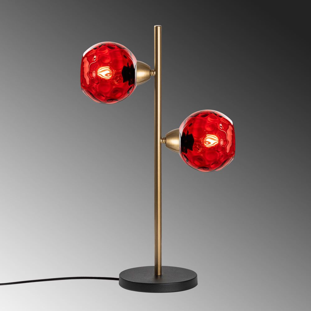 Benek - 15 - 14561 Crvena Zlatna Stolna Lampa slika 6