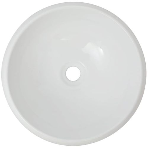 Umivaonik s miješalicom keramički okrugli bijeli slika 4