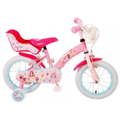 Dječji bicikl Disney Princess 14" s dvije ručne kočnice rozo srce slika 1