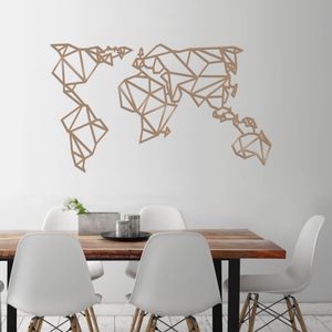 Wallity Metalna zidna dekoracija, World Map Metal Decor 4 - Copper