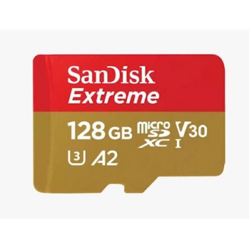 SanDisk Extreme microSDXC 128GB za akcijske kamere i dronove + SD adapter 190MB/s & 90MB/s A2 C10 V30 UHS-I U3 slika 2