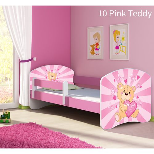 Dječji krevet ACMA s motivom, bočna roza 140x70 cm 10-pink-teddy-bear slika 1