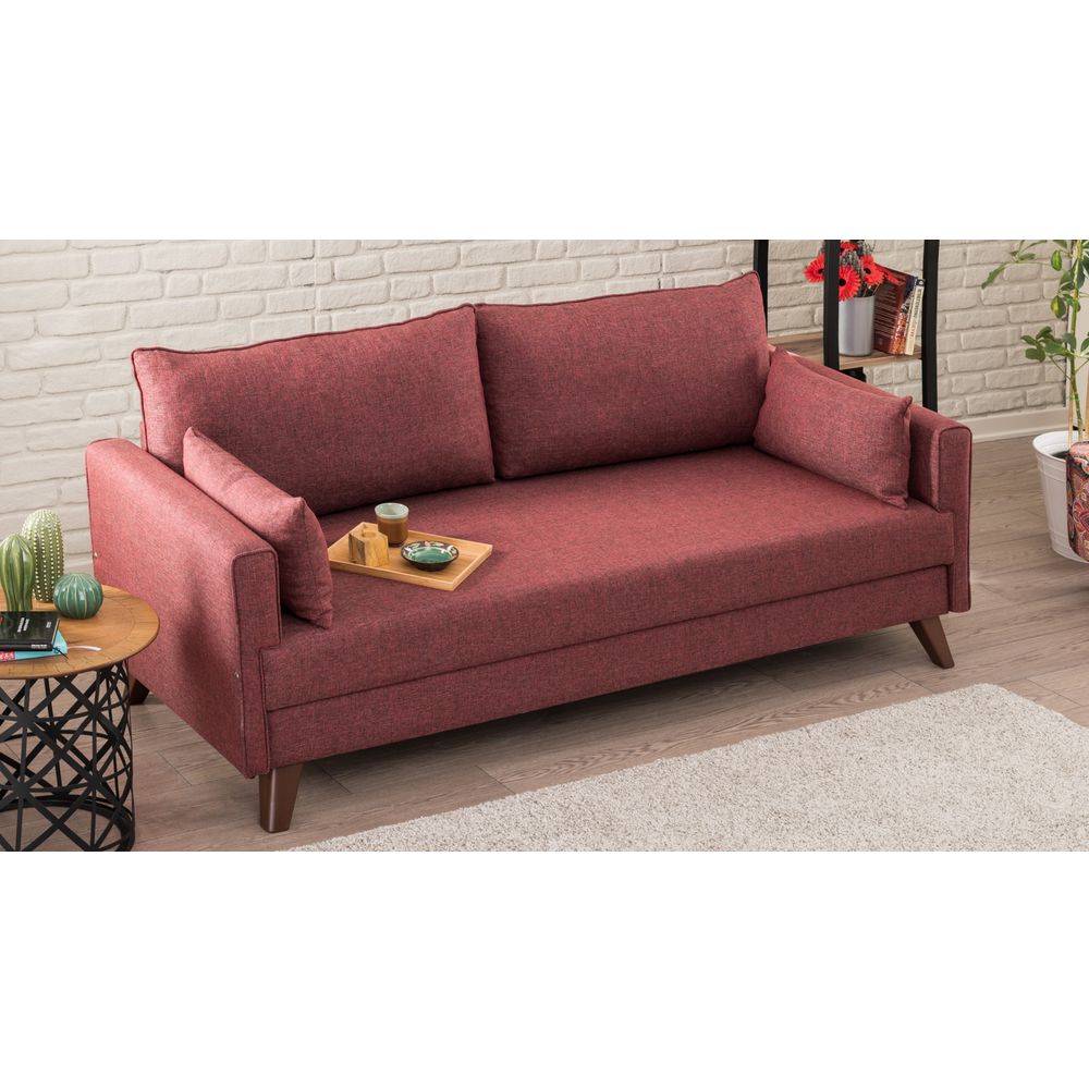 Bella Sofa Bed - Soferica na Razvlačenje u Boji Kamen Crvene slika 3