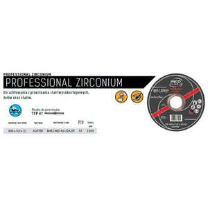 Incoflex rezna ploča za metal 400 x 4,0 x 32mm Professional Zirconium za visokolegirane čelike/željezo/čelične legure