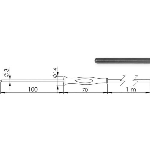 Greisinger GF 1T-T3-AA-BNC senzor za uranjanje  -70 do +250 °C  Tip tipala Pt1000 slika 1