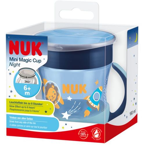 NUK Čaša koja svijetli u mraku Mini Magic Cup Night 6m+ 160ml, Plava slika 3