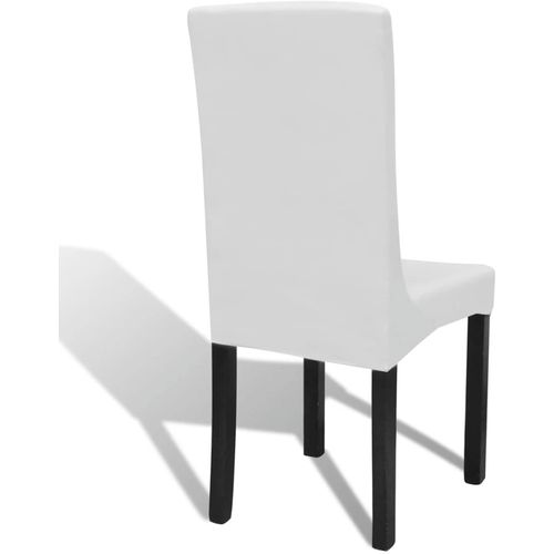 Ravne rastezljive navlake za stolice 6 kom bijele slika 19