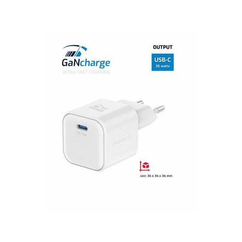 SWISSTEN punjač za AC220, GaN, 35W, 1xUSB-C, 3A, bijeli slika 3