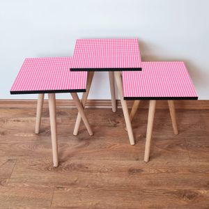 Nesting Table 3Shp240 - Set od 3 komada u rozoj i bijeloj boji