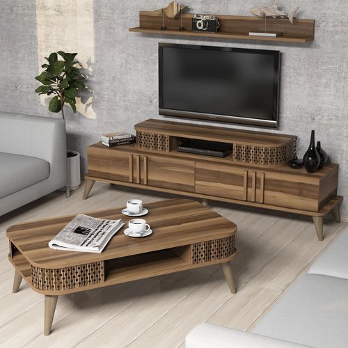 Eylül - Walnut Walnut Living Room Furniture Set slika 2