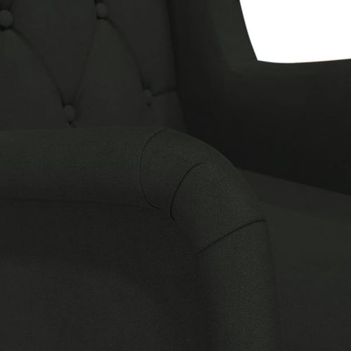Fotelja s nogama za ljuljanje od kaučukovca crna baršunasta slika 14