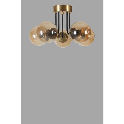 Pablo 5 Li Eskitme Bal Camlı Avize Amber
Gold
Black Chandelier slika 3