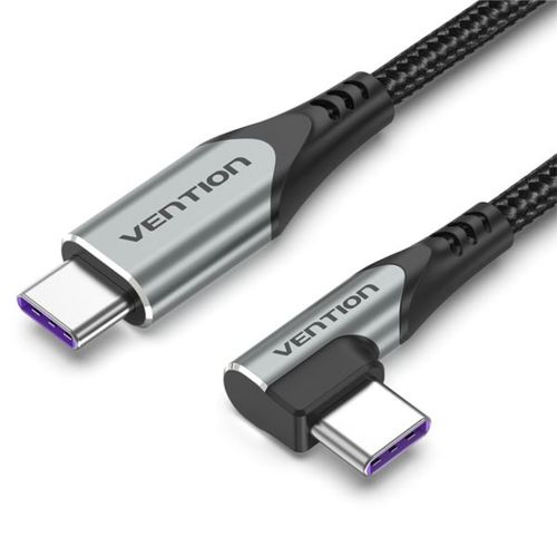 Vention USB 2.0 C Male Right Angle to C Male 5A Cable 1M Gray slika 1