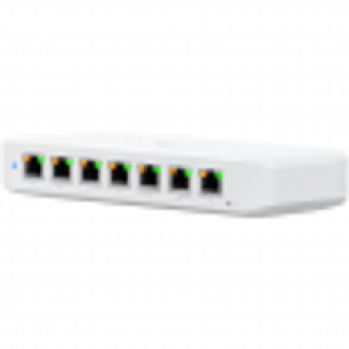 Ubiquiti USW-Ultra Layer 2, 8-port GbE PoE switch with versatile mounting options: 7x GbE PoE+ output ports, 1 xGbE PoE++ input port slika 1