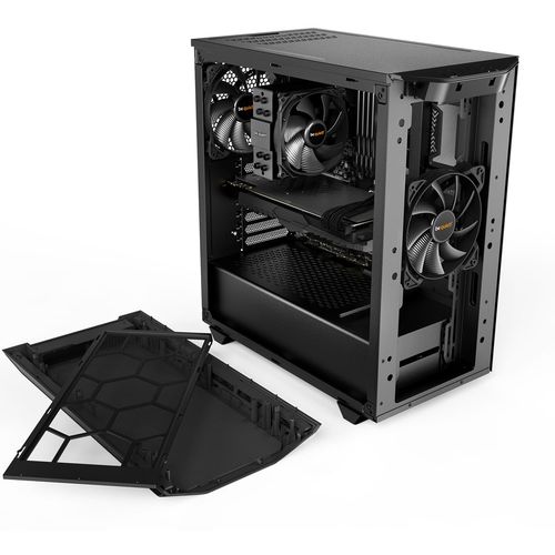 be quiet! BGW34 PURE BASE 500 Window Black, MB compatibility: ATX / M-ATX / Mini-ITX, Two pre-installed be quiet! Pure Wings 2 140mm fans, including space for water cooling radiators up to 360mm slika 4