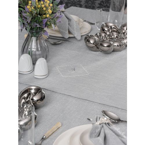 Pera - Grey Grey Tablecloth Set (8 Pieces) slika 5