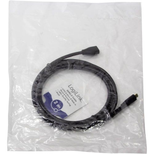 LogiLink USB kabel USB 2.0 USB-Micro-B utikač, USB-Micro-B utičnica 2.00 m crna  CU0123 slika 2