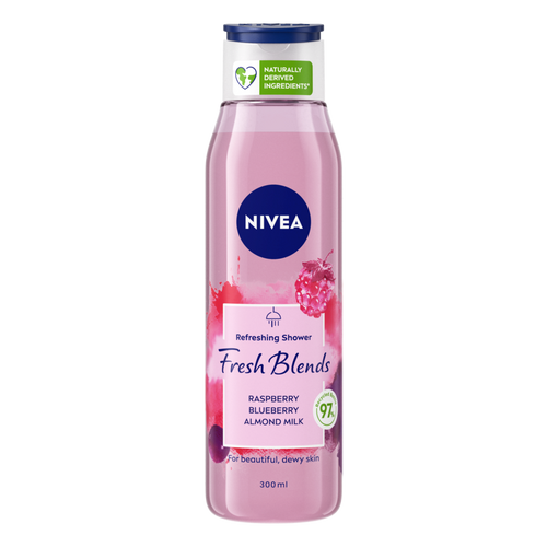 NIVEA Fresh Blends raspberry blueberry almond milk gel za tuširanje 300ml slika 1