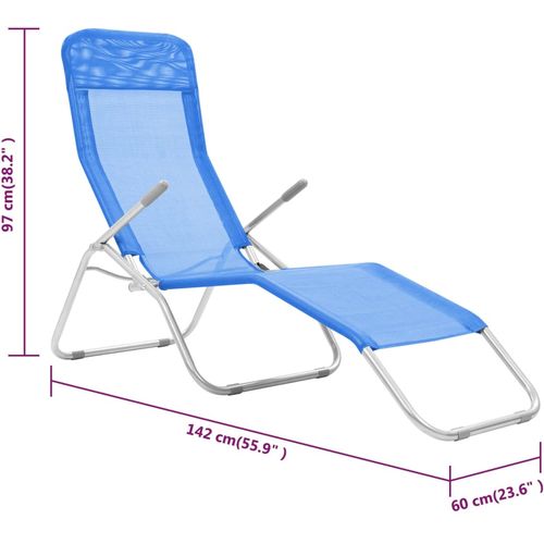 Sklopive ležaljke za sunčanje od tekstilena 2 kom plave slika 34