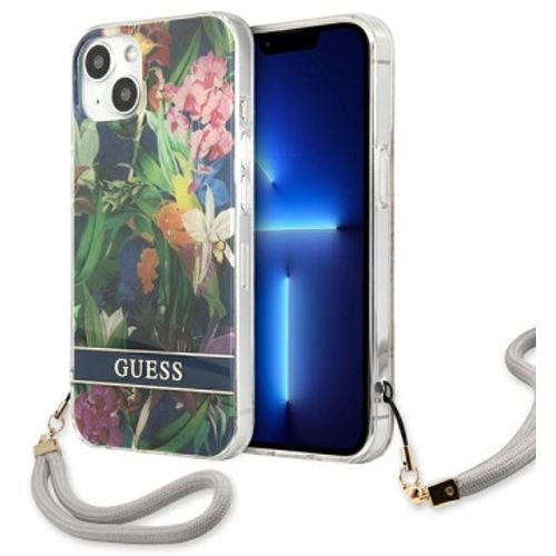 GUESS Futrola za iPhone 13 Blue Flower Cord slika 4