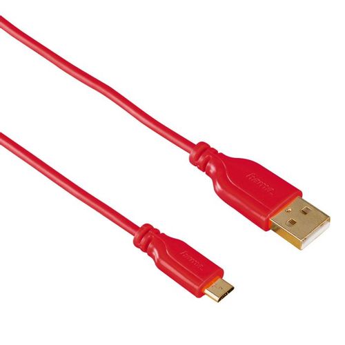 Flexi-Slim Micro USB kabl, pozlata, crveni, 0.75m slika 1