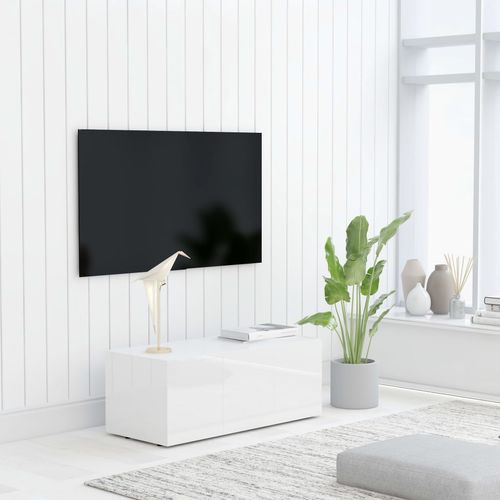 TV ormarić visoki sjaj bijeli 80 x 34 x 30 cm od iverice slika 10