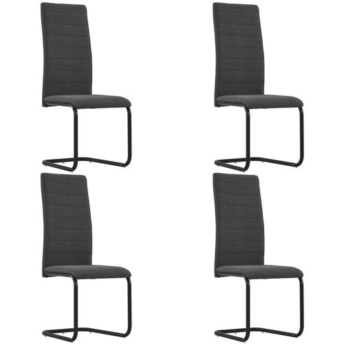 Konzolne blagovaonske stolice od tkanine 4 kom tamnosive slika 1
