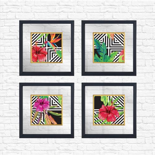 CAM617140001 Multicolor Decorative Framed Painting (4 Pieces) slika 2