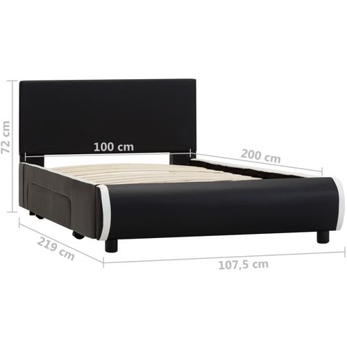 Okvir za krevet od umjetne kože s ladicama crni 100 x 200 cm slika 44